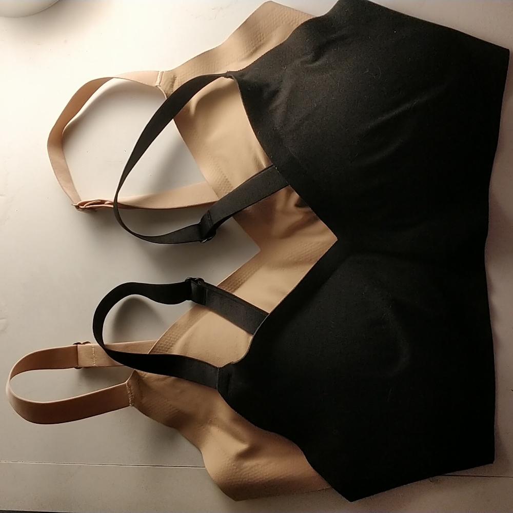 Set of Black & Nude XS Aerie Real Free Bralettes